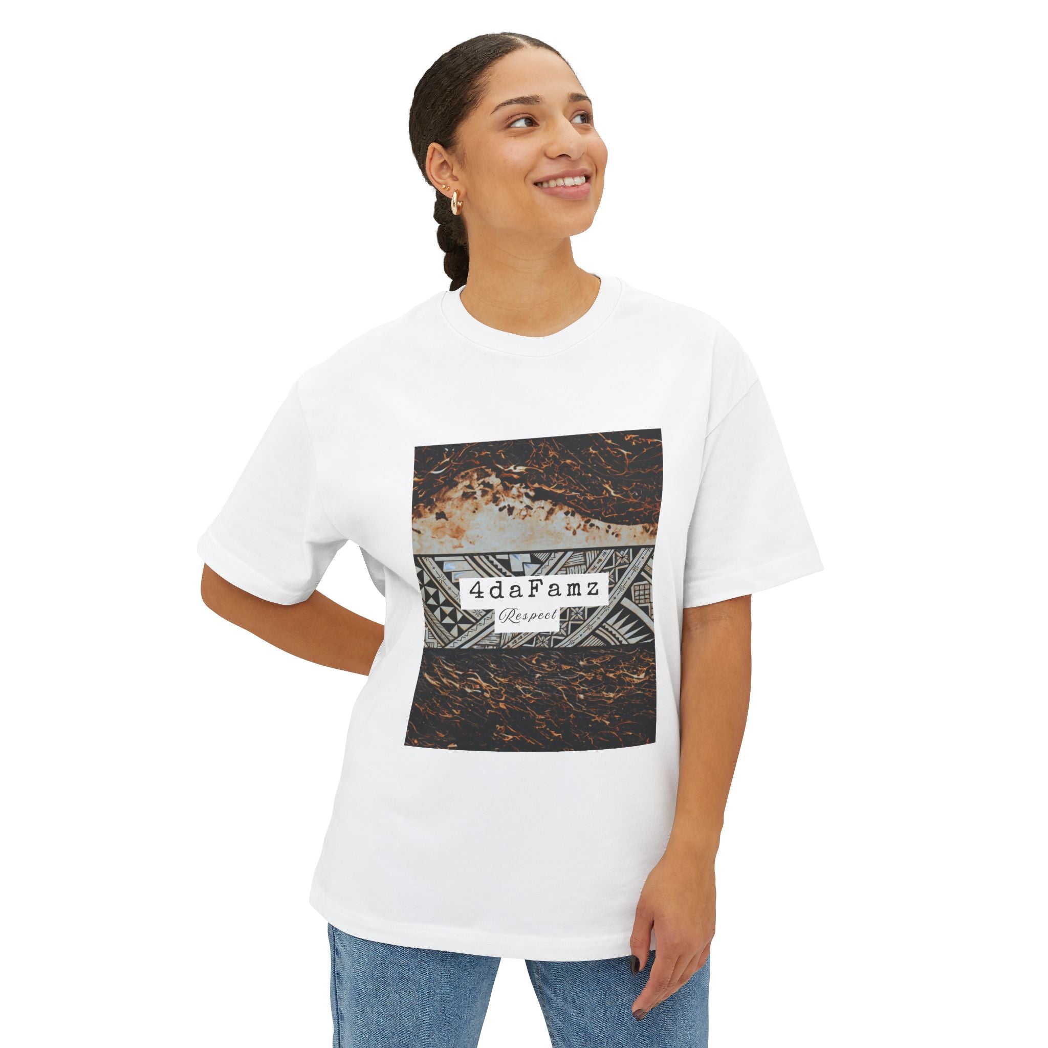4daFamz RESPECT Chic Unisex Oversized Boxy Tee, Casual Comfort Shirt, Everyday Tee, Trendy Streetwear Top, Unique Gift