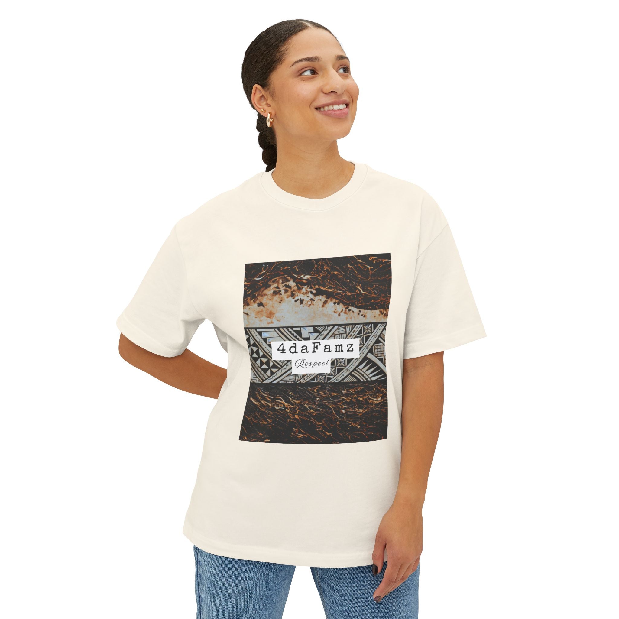 4daFamz RESPECT Chic Unisex Oversized Boxy Tee, Casual Comfort Shirt, Everyday Tee, Trendy Streetwear Top, Unique Gift