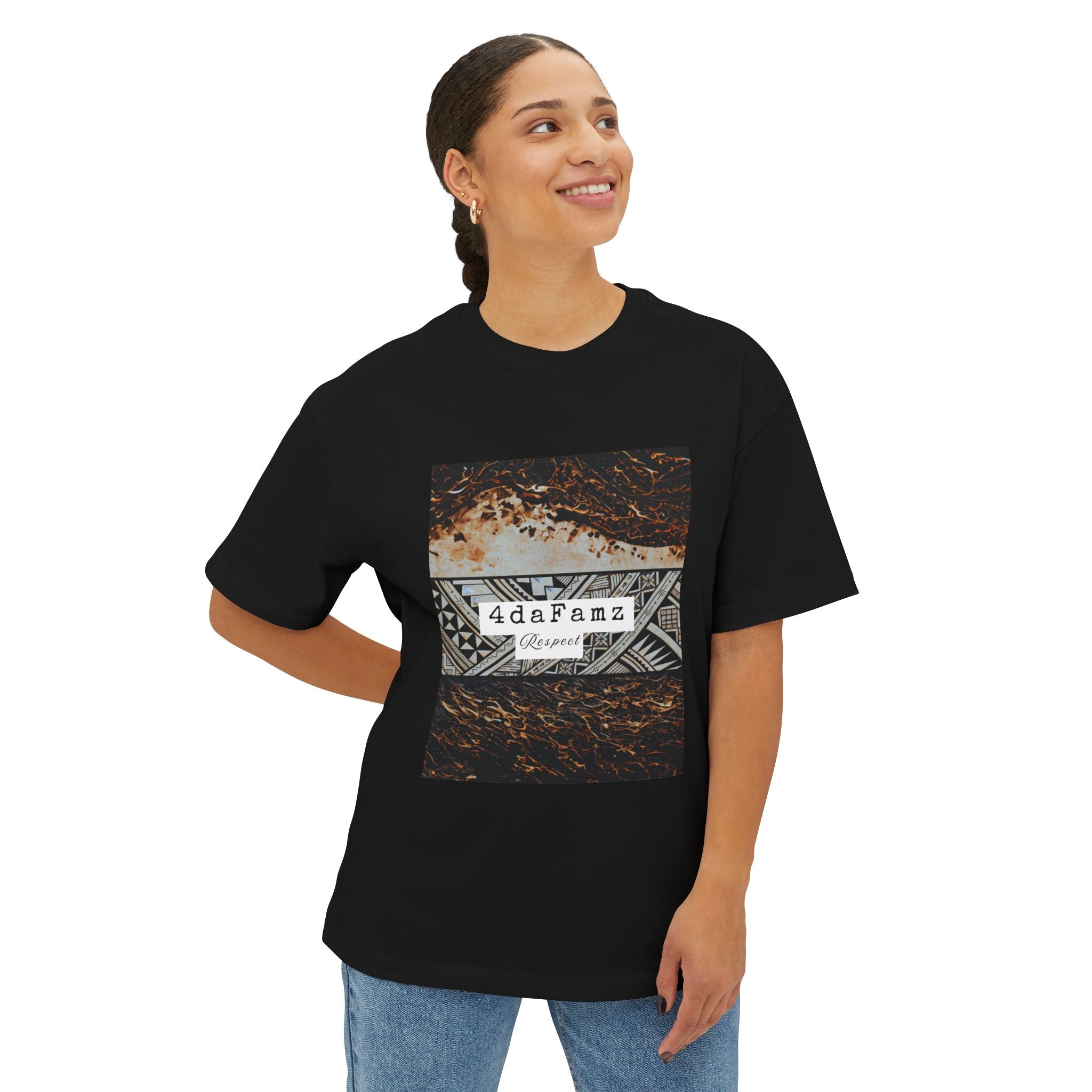 4daFamz RESPECT Chic Unisex Oversized Boxy Tee, Casual Comfort Shirt, Everyday Tee, Trendy Streetwear Top, Unique Gift