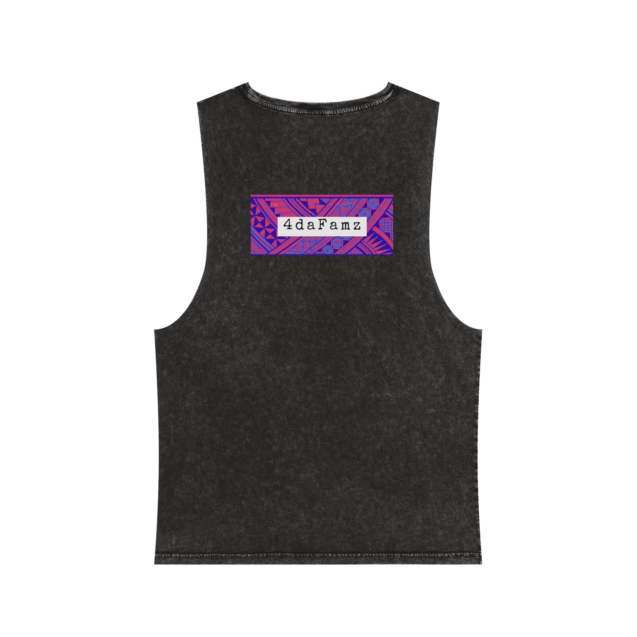 4daFamz Unisex Stonewash Tank Top with Vibrant Graphic, Casual Summer Wear, Beach Essential, Unique Gift, Festival Outfit